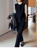 Multi-Season Wear Exquisite Suit 30% Wool Single Buckle Hair, Vest + Nine Trousers Smart Wear