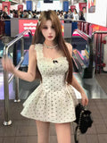 White First Love Hanging Dress Dress Women's Summer 2026 New French Lace Side Wave Point Beautiful Temperament Skirt