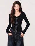 Korean Wave Point With Bow Knitted Women 2026 Autumn And Winter Pit Strip V Collar Long Sleeve Bottom Shirt Top