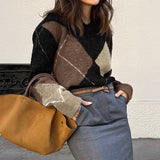 Dili Leisure Holiday Fashion Color Long-Sleeved Wool Knitting Sweater Women's 2025 Autumn And Winter