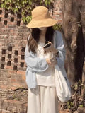 Thin Sunscreen Ice Silk Knitted Shirt Coat Women Summer Loose Lazy Wind Relaxation Outside The Air Conditioning Shirt Top
