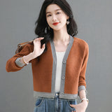 Spring And Autumn 2025 New Knitted Cardigan Fashion Design Short Piece Of Sweater Small Coat Female Explosive Top