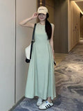 French Temperament First Love Pink Dress Women's Summer 2026 New Waistless Sleeveless Vest Long Dress