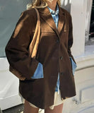 Autumn And Winter Women's Temperament Commuting Style Collar With Long-Sleeved Coat Leather Jacket Woman