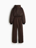 Winter Thicker New Warm Fashion Temperament Can Be Split Hooded Ski Suit Jumpsuit