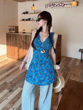 French Pure-Fraged Flower Sling Dress Female Waist Temperament Design Small Man Holiday Style Sleeveless Short Skirt Summer