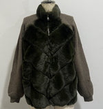 Coat Temperament Warm Long-Sleeved Fur Spliced With Woolly Coat Women's New Environmentally Friendly Fur