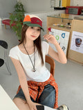 Solid Color Basic Round-Neck Short-Sleeved T-Shirt Women 2026 Summer New Plug-In Sleeve Design Sense Unique Special Coat