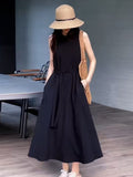 Hepburn-Style Black Sleeveless Vest Dress Women's Summer 2026 New Tea Break French Temperament Loose Dress