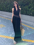Pure Temperament Hanging Neck V-Neck Dress Women's Summer 2026 New Waist-Skinny Fashion High-End Vest Dress
