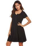 Women's Pyjamas Short-Sleeved Pocket Modal T-Button Home Clothes Women