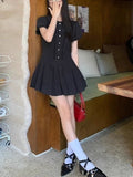 College Style White Shirt Dress Women's Dress 2026 New Summer Small 100-Fold Skirt Dress Set