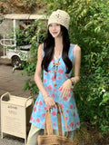 French Lace V-Neck Vest Dress Women's Summer Design Sense Seaside Resort Style To Close Short Skirt