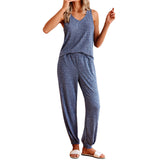 Spring And Summer Lady Home Clothes Yarn Pit Coat Clad Trousers Casual Pajamas Set