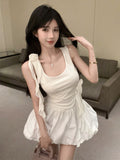 Small Scented Flowers Hanging Dress Women's Summer French Waist Buds Ponmp Short Skirt Beautiful Breasts