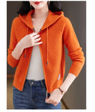 2025 New Knitted Women's Spring And Autumn Hooded Hoodie Jacket Jersey T-Shirt T-Shirt Jersey