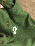 2025 Early Autumn Super Look Unique Beautiful Blouse Loose Lazy Wind High-End Green Knitted Cardigan Woman