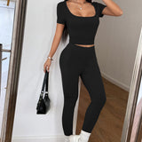 Dili Sports Yoga Pure Color Two-Piece Suit Women's Clothing 2025 Spring And Summer