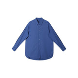New Klein Blue Cotton Shirt Women Loose Shirt Women Multi-Season Wear Folding Clothes