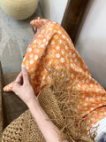 Summer Bright Wearing Orange Broken Flowers A-Word Half-Dress Women 2026 New Fashion And Middle And Long Half Skirt