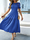 Dili Casual Holiday Windy Leaves Sleeves Waisted Women's Dress Women's Dress 2025 Spring And Summer