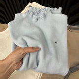 French Lace Half-High Collar Knitted Bottom Shirt Soft Soft Gentle Wind Sweater Women Autumn And Winter New Body Repair