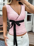 Dili Y2K Hot Babes Lace V-Necked Sling Vest Women's Clothing 2025 Autumn And Winter