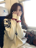 Fair Island Sweater Women's Autumn/Winter 2025 New Loose Lazy Soft-Masted Christmas Atmosphere Sentenced Small Blouse