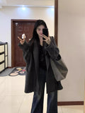 Lazy Wind Loose Leisure Knitted Cardigan Women's Autumn And Winter Thick Heating Quality With Long Sweater Jacket