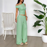 Dili Casual Holiday Vest Broad Leg Trousers Two Sets Of Women's Clothing 2025 Spring And Summer