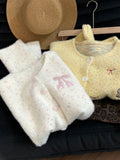 Korean Sweet Embroidered Colorful Plush Sweater Coat Woman 2025 Autumn And Winter Show Skinny Knitted Shirt Top