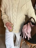 Dili Casual Simple Wool Woven Long-Sleeved Sweater Women's Clothing 2025 Autumn And Winter