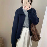 Exquisite And Loose Double Zipper Jumper 2025 Autumn New Korean Version Of The Long-Sleeved Knitted Inside The Top Woman