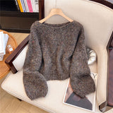 Special Counter Withdraws The Big-Name Shearing Women's Color Sweater Women's Autumn And Winter New Loose Soft Glutinous Temperament Top