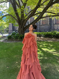 2025 Summer Holiday Wind Hanging Neck Three-Dimensional Flowers Hanging Dress Small Pure Lust Wind Seaside Holiday Dress
