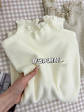 French Lace Half-High Collar Knitted Bottom Shirt Soft Soft Gentle Wind Sweater Women Autumn And Winter New Body Repair