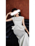 Spring And Summer New Woven Material Hepburn Wind Waist Umbrella-Shaped Top High-Rise Skirt Set