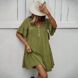 Independent Research And Development Design Solid Color Sexy Dress 2025 Spring And Summer Temperament Casual A Skirt