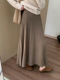 High-Rise Thin Cashmeat Plus Thick 100-Folded Skirts In The Autumn Of 2025 New Korean Version Of The Casual Lady Umbrella Skirt