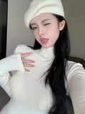 Spice Girl Deli Long Sleeve Dress Women's Winter Under-Bottomed And Buffet Dress High-Necked Slim Short Dress