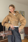 New Fashion With Autumn Temperament Hooded Belt Thin Design Windwear