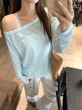 Beautiful Seaside Wear Thin Striped Long-Sleeved Sunscreen Shirt Women's Summer Leisure Small Top