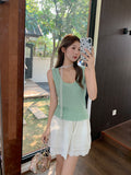 2026 Summer New Fashion U Tie Sling Vest Women's Seaside WearÐÞ-In-Sleeve-Free Small Top