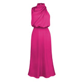 2026 Spring And Summer Hot Sale Acetic Acid Fascination Dress Toast Bridesmaid Elegant Famous Sleeveless Evening Dress Woman