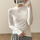 Suit Wearing A Bottom Shirt Women's Clothing Autumn And Winter 2026 New Long-Sleeved White T-Shirt Girl Small Collar Top