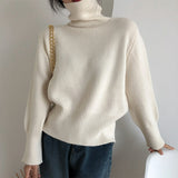High-Necked Hooded Sweater Woman In The Autumn And Winter Of 2025 Lazy Wind Soft Glutinous Loose Pile Pile Knitted Bottom Shirt
