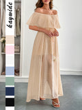 Dili Temperament Elegant Braid Waist Short-Sleeved Women's Dress Dress Women's Dress 2025 Summer