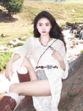 Summer 2025 New Tourism Holiday Xinjiang Travel Knitted Cardigans Long Coats Outside Women's Clothing