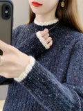 Sweater Women's Knitting Tops In The 2025 New Winter With Women's Autumn And Winter Thick And Wearing Half-High Collar Bottoming Shirts