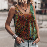 2025 New Summer Women's Fashion Sleek Design U Collar Vest Exquisite Niche Sleeveless Top